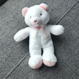 Adorable White and Pink Teddy Bear